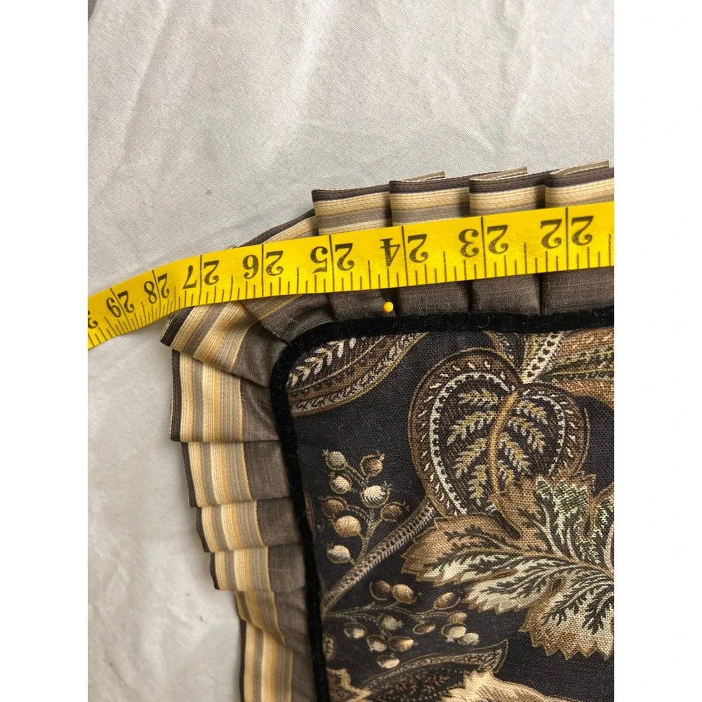 J. Queen New York Pillow and Shams Set OS Brown Gold Floral Paisley Striped 3pc